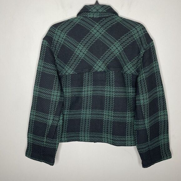 MADEWELL Shirt-Jacket Womens S Plaid Flannel Button Front NEW Green Navy NN959 - Picture 10 of 16